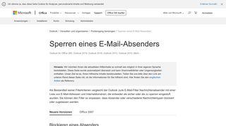 
                            4. Sperren eines E-Mail-Absenders - Outlook - Office Support - Office 365