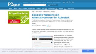 
                            2. Spezielle Webseite mit Alternativbrowser im Autostart - PCtipp.ch