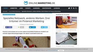 
                            7. Spezielles Netzwerk, anderes Werben: Drei Irrtümer im Pinterest ...