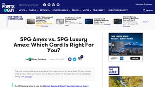 
                            5. SPG Amex vs. SPG Luxury Amex: Which Card Is Right For You?