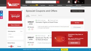 
                            10. SpiceJet Coupons & Offers: Upto 15% Off - Feb 2019 - CouponDunia