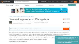 
                            10. Spicework login errors on SEIM appliance - Spiceworks Desktop App ...