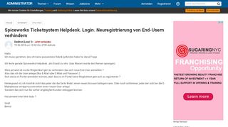 
                            2. Spiceworks Ticketsystem Helpdesk. Login. Neuregistrierung von End ...