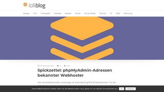 
                            5. Spickzettel: phpMyAdmin-Adressen bekannter Webhoster | lolliblog