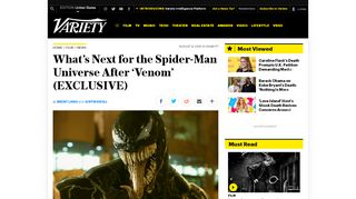 
                            11. Spider-Man Universe Plans Revealed by Sony – Variety
