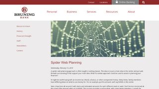 
                            12. Spider Web Planning | Bruning State Bank - Your Country Bank Since ...