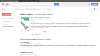 
                            11. Spidering Hacks: 100 Industrial-Strength Tips & Tools - Google Books-Ergebnisseite