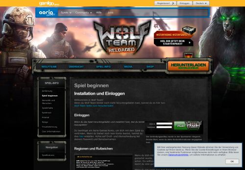 
                            2. Spiel beginnen - Wolf Team - Free MMORPG at Aeria Games