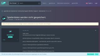 
                            10. Spielerdaten werden nicht gespeichert. - Minecraft - g-portal.com ...