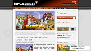 
                            10. Spielprobleme bei Farmerama sind weitgehend gelöst - Browsergames