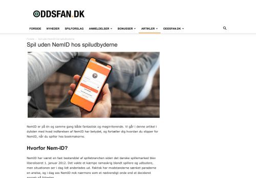 
                            8. Spil uden NemID hos bookmakerne - Oddsfan.dk