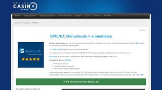 
                            2. SPILNU bonuskode | 100 kr. i februar 2019 + læs komplet anmeldelse