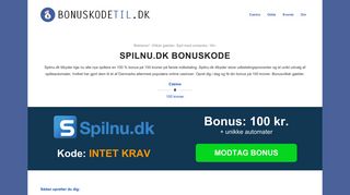 
                            12. Spilnu.dk - Bonuskoder til odds og casino