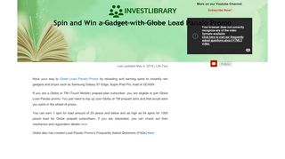 
                            3. Spin and Win a Gadget with Globe Load Panalo Promo - Investlibrary