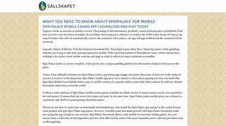 
                            4. Spin Palace Casino Mobile App - Sällskapet