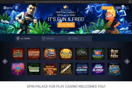 
                            4. Spin Palace Fun Play Casino | 200% Fun Play Bonus!!