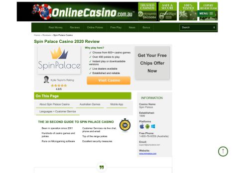 
                            11. Spin Palace Online Casino Review 2019 - Online Casino Australia