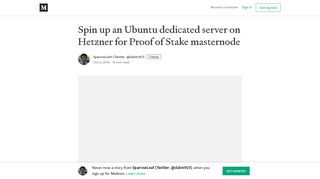 
                            12. Spin up an Ubuntu dedicated server on Hetzner for Proof of Stake ...