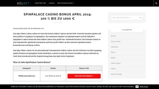 
                            7. SpinPalace Casino Bonus Februar 2019: 100 % bis zu 1000 - Kelbet.de