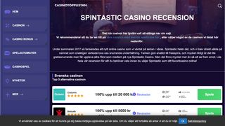 
                            4. Spintastic Casino - få freespins direkt vid registrering & upp till 5 000 kr