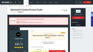 
                            9. Spintastic Casino Promo Code 2019 - Bonus €500 + 210 Free Spins