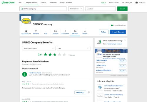 
                            5. SPINX Company Employee Benefits and Perks | Glassdoor