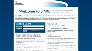 
                            5. SPIRE - Export Licensing System