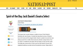 
                            10. Spirit of the Day: Jack Daniel's Sinatra Select | National Post
