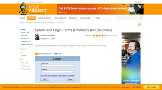 
                            1. Splash and Login Forms (Problems and Solutions) - CodeProject