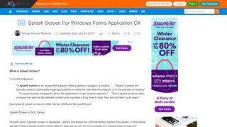 
                            7. Splash Screen For Windows Forms Application C - C# Corner