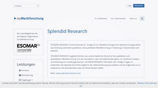 
                            7. SPLENDID RESEARCH bietet Marktforschung - myMarktforschung