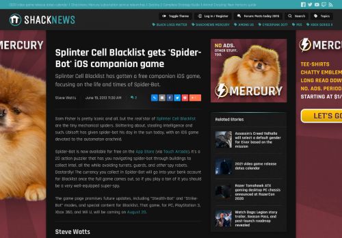 
                            13. Splinter Cell Blacklist gets 'Spider-Bot' iOS companion game ...