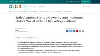 
                            5. Splio Acquires Startup Gowento and Integrates Mobile Wallets Into its ...