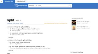 
                            5. Split | Define Split at Dictionary.com