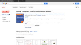 
                            11. Splunk: Enterprise Operational Intelligence Delivered