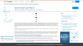 
                            3. Splunk Failed Login Report - Stack Overflow