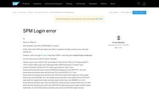
                            2. SPM Login error - archive SAP