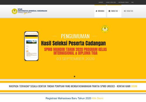 
                            2. SPMB | Universitas Jenderal Soedirman | SPMB ... - Unsoed