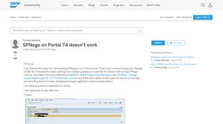 
                            8. SPNego on Portal 7.4 doesn't work - archive SAP