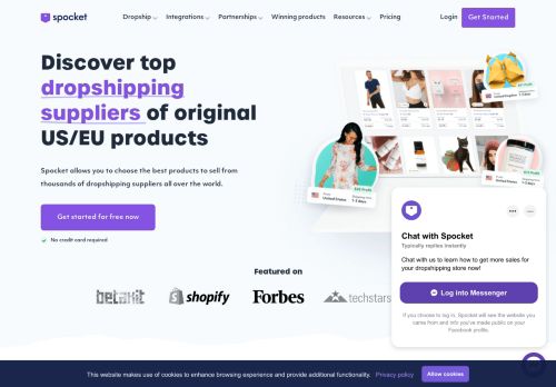 
                            8. Spocket: Dropshipping suppliers for best US/EU products