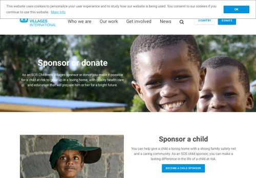 
                            10. Sponsor or donate - SOS Children's Villages International