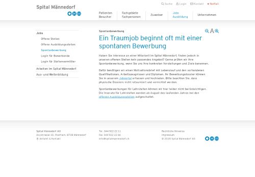 
                            10. Spontanbewerbung - Spital Männedorf