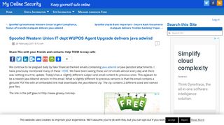 
                            7. Spoofed Western Union IT dept WUPOS Agent Upgrade delivers java ...