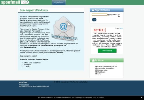 
                            1. spoofmail: Wegwerf eMail-, Fake eMail-Adressen