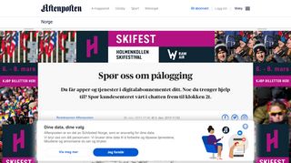 
                            8. Spør oss om pålogging - Aftenposten