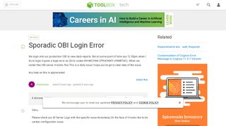 
                            10. Sporadic OBI Login Error - IT Toolbox