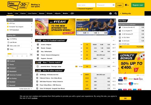 
                            5. Sport bets & top odds at Interwetten | Bet online now!