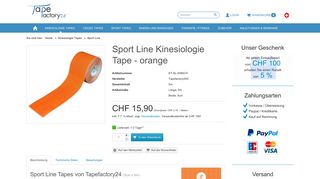 
                            12. Sport Line Kinesiologie Tape - orange