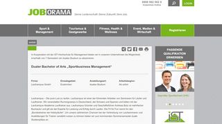 
                            9. „Sportbusiness Management“ in Euskirchen Laufcampus ... - Joborama