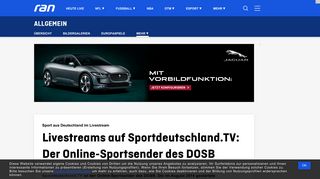 
                            10. Sportdeutschland.TV: Der Online-Sportsender des DOSB - Ran